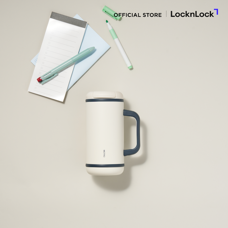 LocknLock แก้วน้ำเก็บอุณหภูมิ Metro Perfect Seal Mug Tumbler 550 ml. รุ่น LHC4406WHT