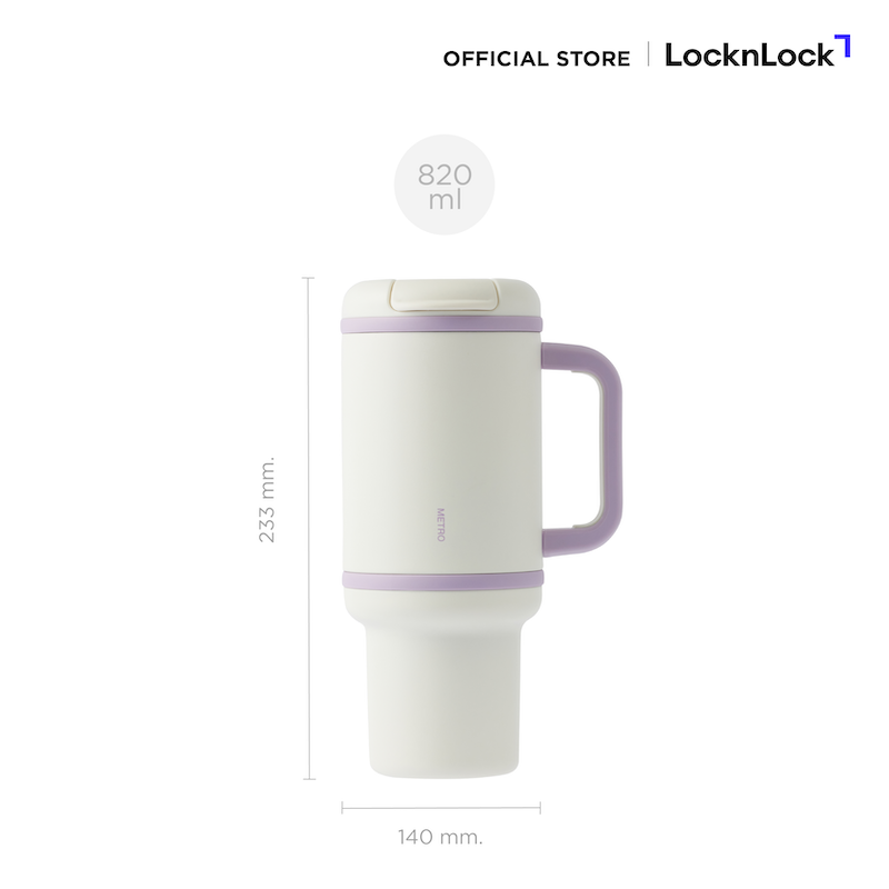 LocknLock แก้วน้ำเก็บอุณหภูมิ Metro Perfect Seal King Tumbler ความจุ 820 ml. รุ่น LHC4410WHT