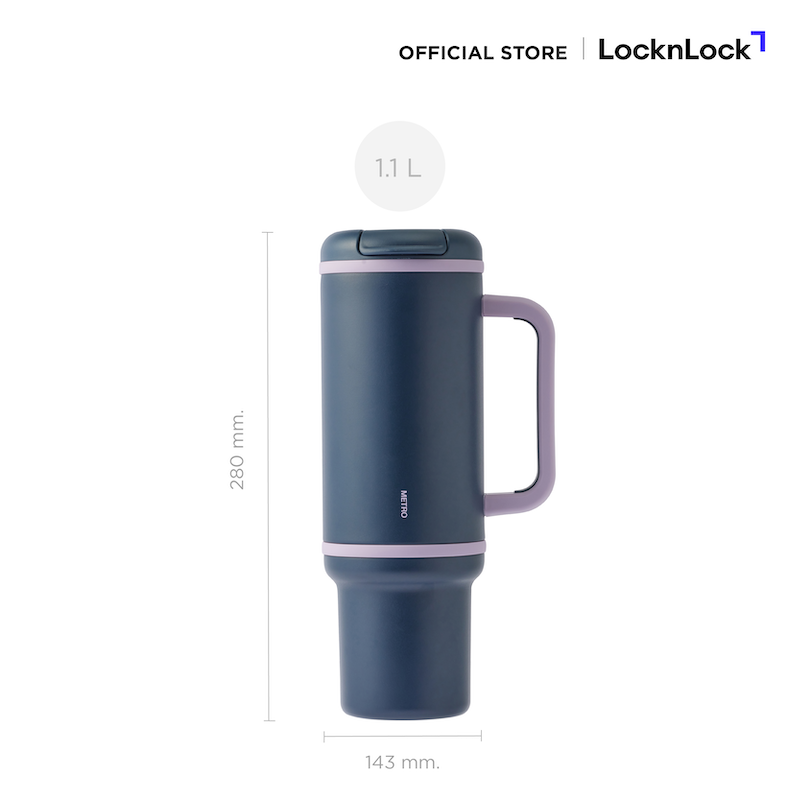 LocknLock แก้วน้ำเก็บอุณหภูมิ Metro Perfect Seal King Tumbler ความจุ 1.1 L. (1,100 ml.) รุ่น LHC4411NVY
