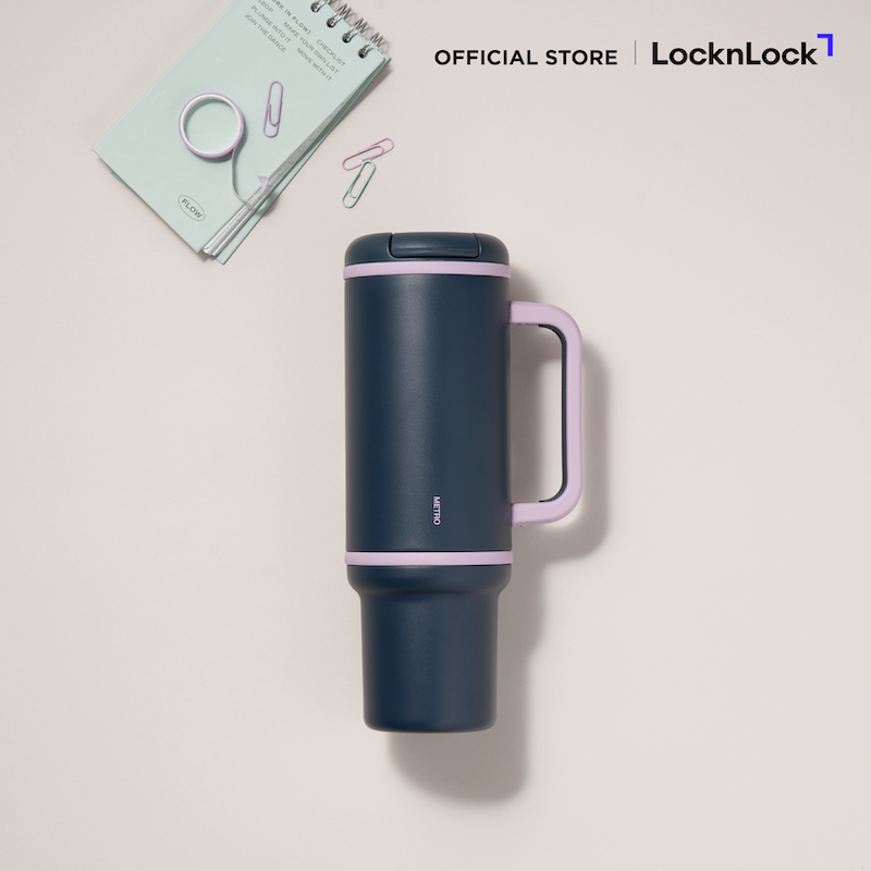 LocknLock แก้วน้ำเก็บอุณหภูมิ Metro Perfect Seal King Tumbler ความจุ 1.1 L. (1,100 ml.) รุ่น LHC4411NVY