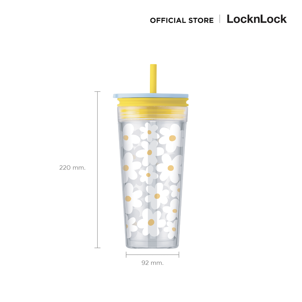 LocknLock แก้วน้ำพลาสติก 2 ชั้น Bucket Cold Cup 580 ml. - HAP520