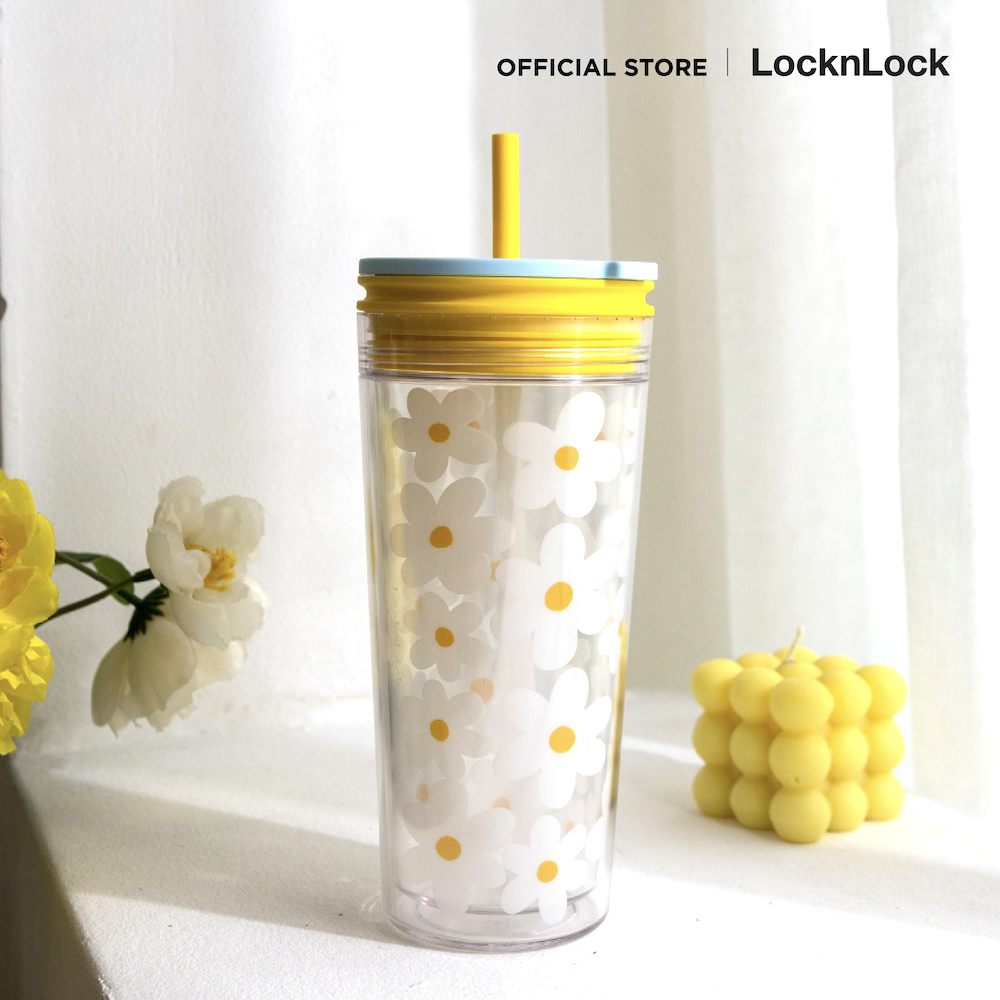 LocknLock แก้วน้ำพลาสติก 2 ชั้น Bucket Cold Cup 580 ml. - HAP520