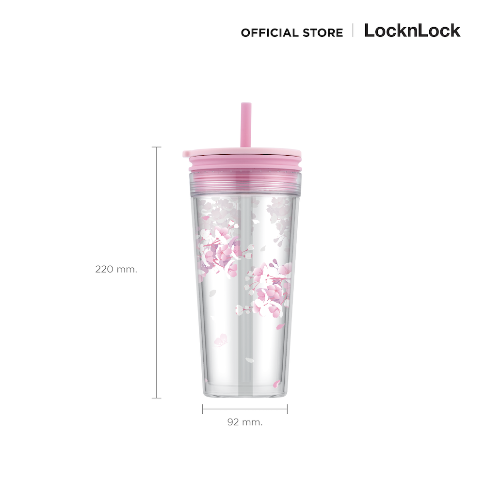 LocknLock แก้วน้ำพลาสติก 2 ชั้น Bucket Cold Cup 580 ml. - HAP520