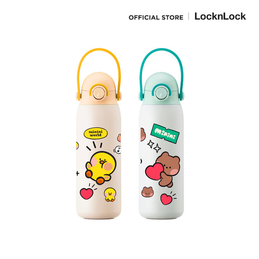 LocknLock with Line Friends กระติกน้ำเก็บอุณหภูมิพร้อมหูจับซิลิโคน Kids Tumbler ความจุ 500 ml. - LHC3314LF