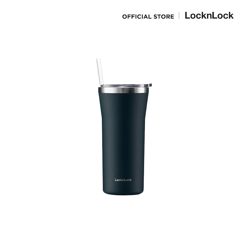 LocknLock แก้วเก็บอุณหภูมิ พร้อมหลอด และแปรงทำความสะอาด Daily Essential Tumbler ความจุ 870 ml. - LHC4325