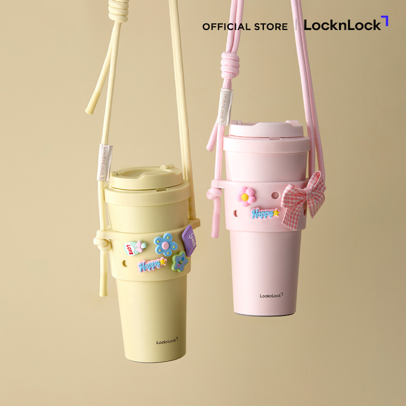 LocknLock ปลอกแก้วซิลิโคนพร้อมสายสะพาย Drink Holder รุ่น TLL076