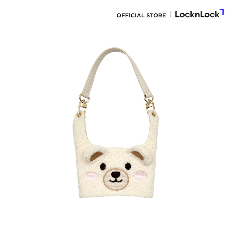 LocknLock ปลอกแก้วพร้อมสายคล้อง รูปหมี Drink Holder รุ่น TLL215IVY