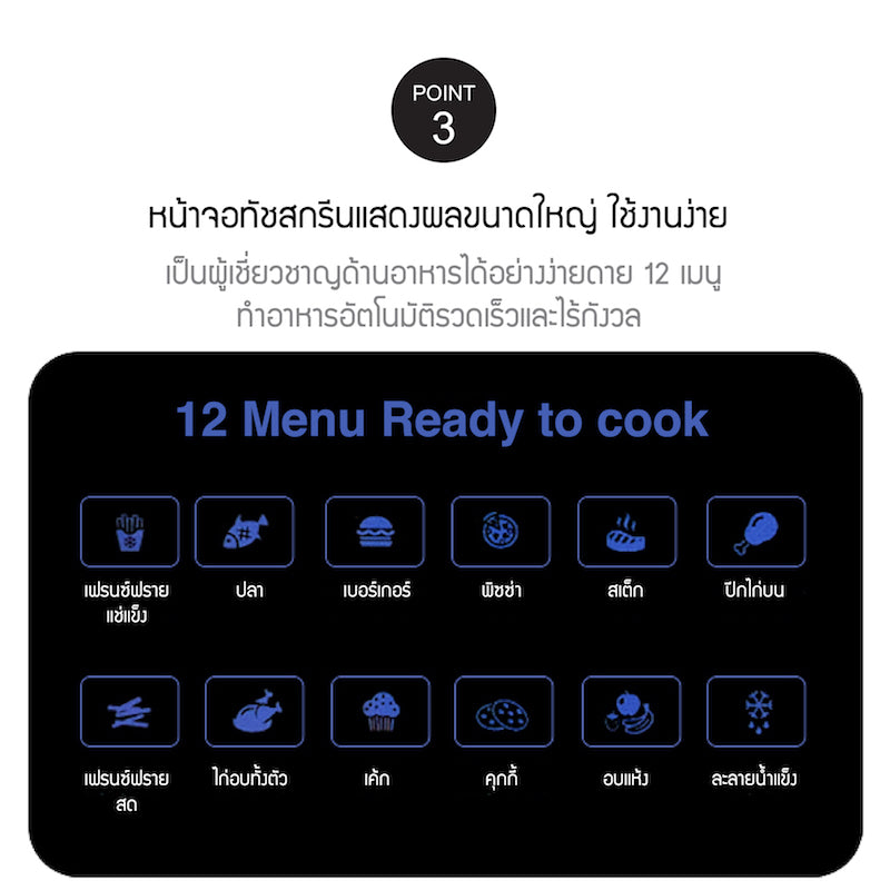 หม้อทอดไร้น้ำมัน LocknLock Jumbo Size Air Fryer Oven 13