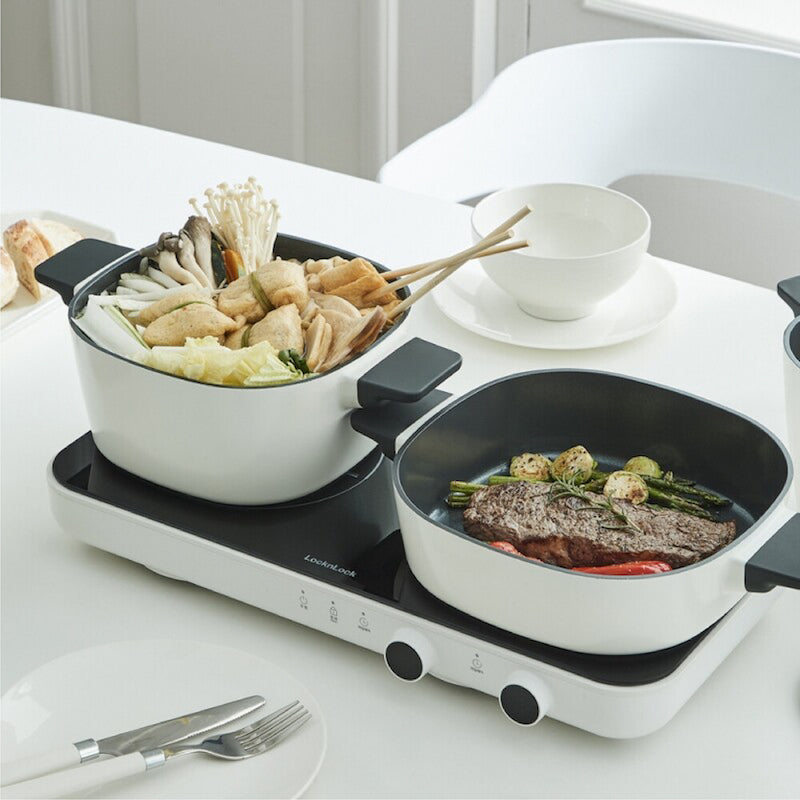 LocknLock Square Double Induction - EJI326WHT
