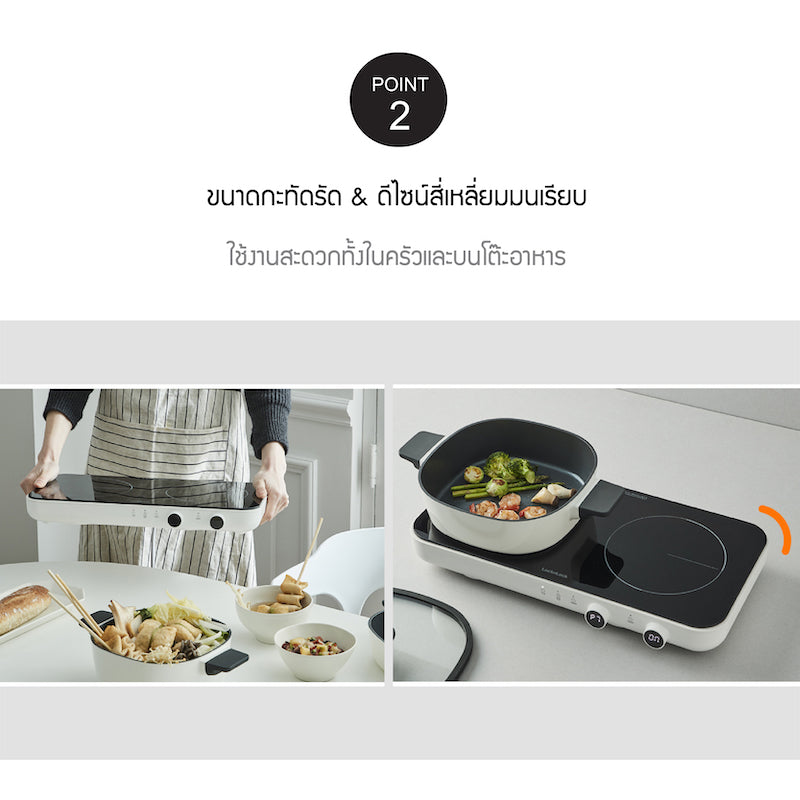 LocknLock Square Double Induction - EJI326WHT – LocknLock Thailand