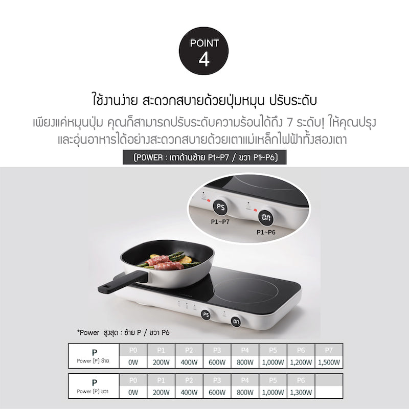 LocknLock Square Double Induction - EJI326WHT
