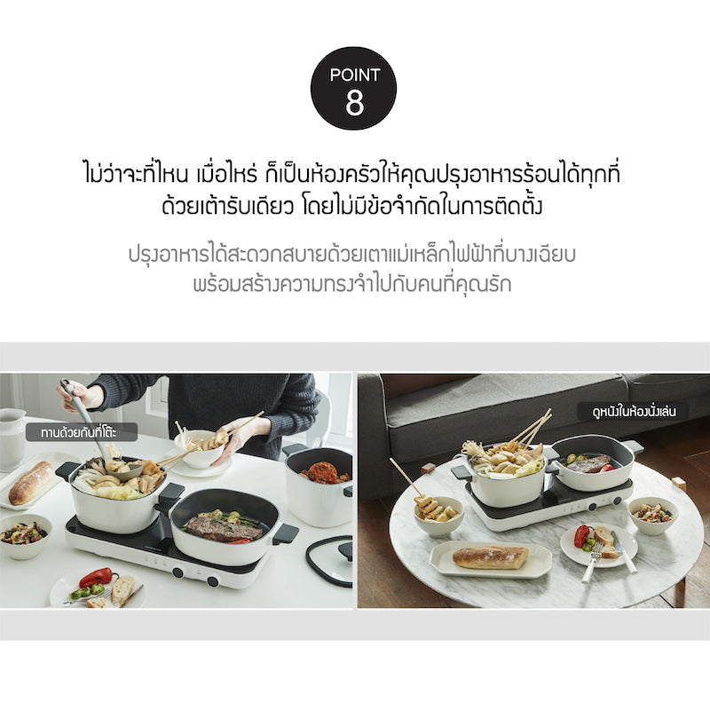 LocknLock Square Double Induction - EJI326WHT – LocknLock Thailand