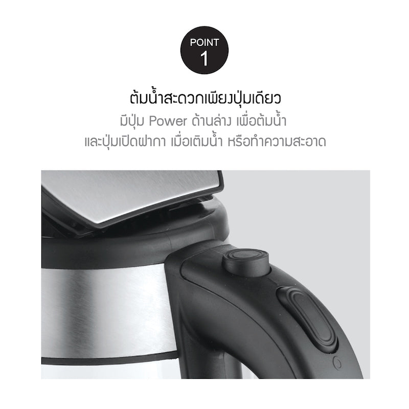 LocknLock Electric Kettle 1.7 - EJK439BLK