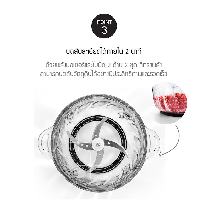 เครื่องบดสับอาหาร LocknLock Meat Chopper Multifunction 2.4 L ...