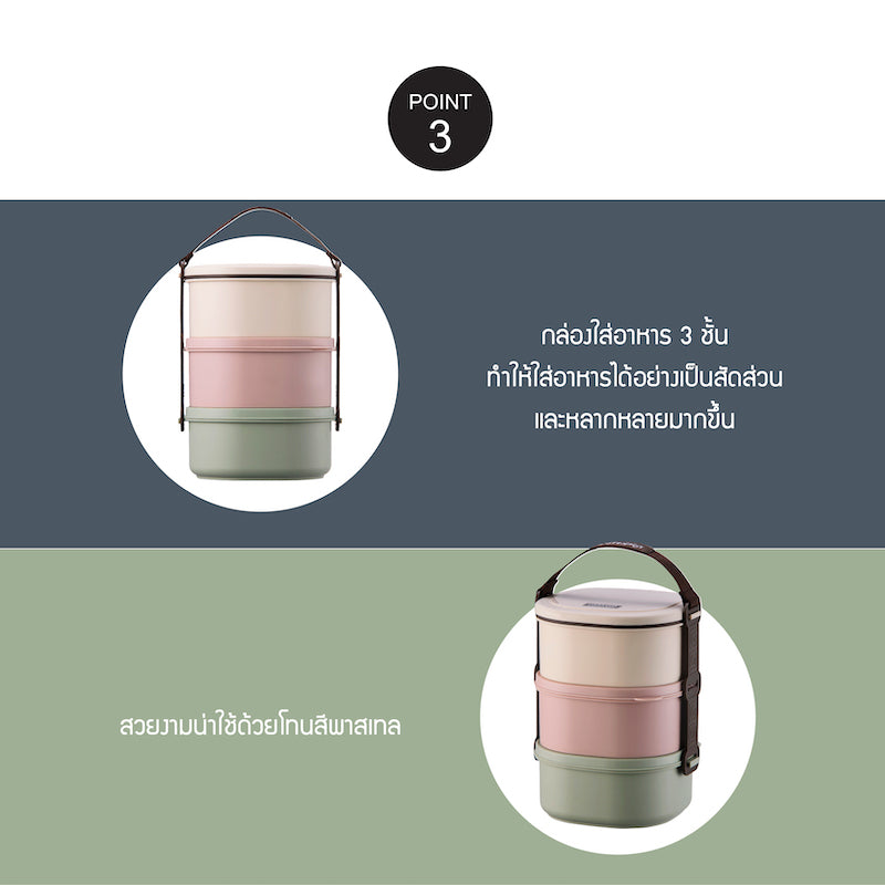 LocknLock  Mini 3-Tier Lunch Box - HPL770